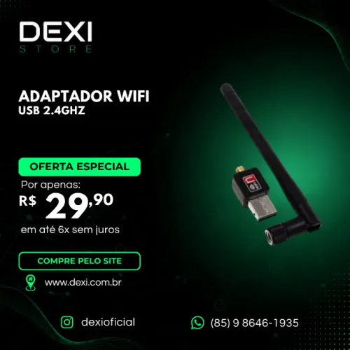 Adaptador USB Wi-Fi 150 Mbps 2.4GHz Antena Externa 2dBi