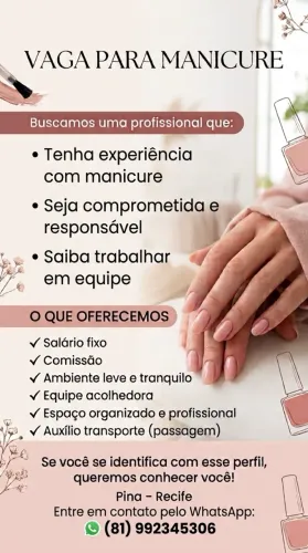 Vaga para manicure