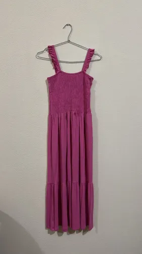 Vestido rosa longo TAM P