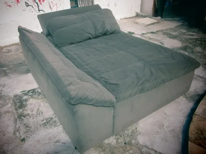 Sofá modular 2 lugares para reforma, em suede cinza, confortável e com ótima estrutura