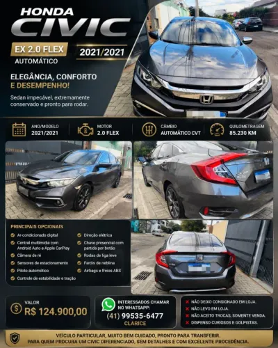 Honda Civic Sedan EX 2.0 Flex 16V Aut.4p 2021