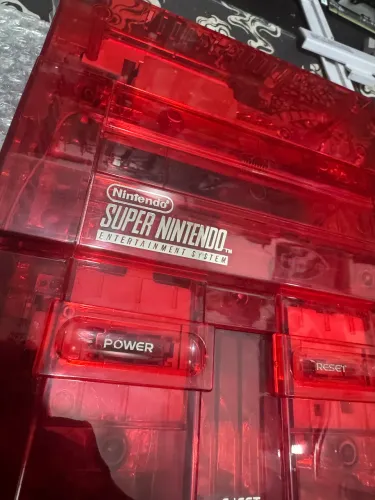 Super Nintendo case vermelha controle sem fio 