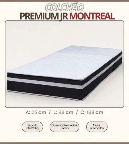 COLCHAO PREMIUM JR MONTREAL SOLTEIRO 0,88X1,88X0,23 690,90