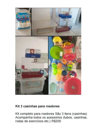 Três casinhas para hamster 