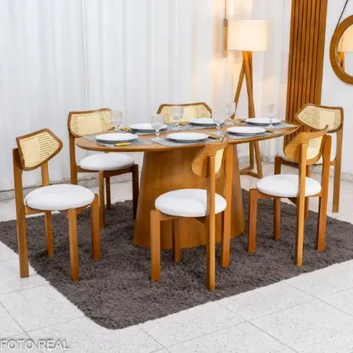sala mesa de jantar com 6 cadeiras