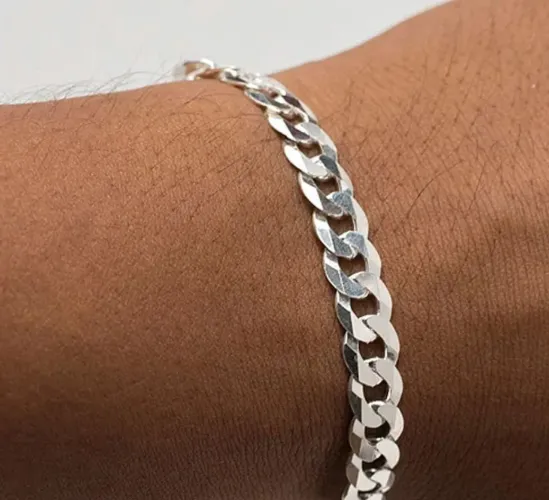 Pulseira de prata masculino mod: escama