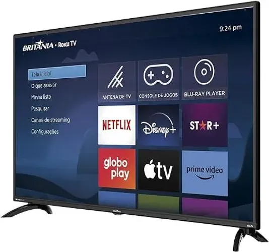 Smart TV 42pol Britânia Roku TV Dolby Audio BTV42G6FR2CP