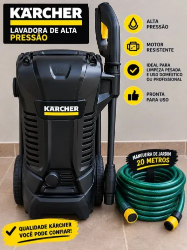 Maquina de lavar karcher e magueira de 20 metros