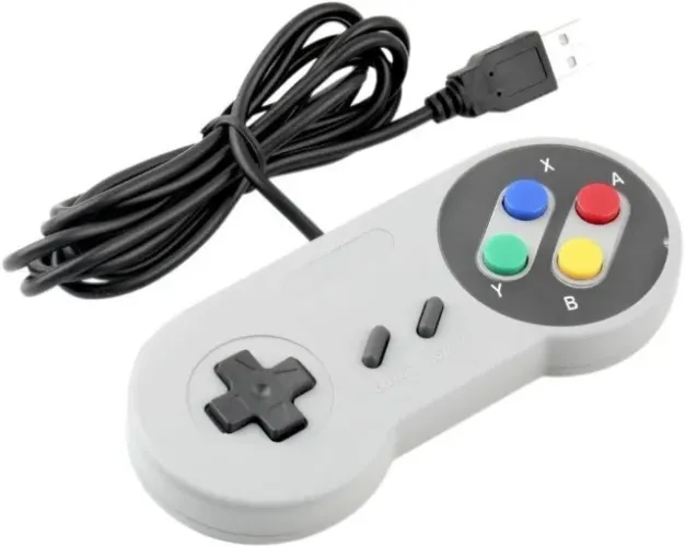 Controle Usb Super Nintendo Snes Joystick Windows Mac Linux Colorido - Super Famicom