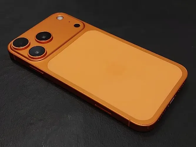 Apple iPhone XR 128Gb na carcaça do 17 Pro Laranja - Face ID Off - Bateria 78%