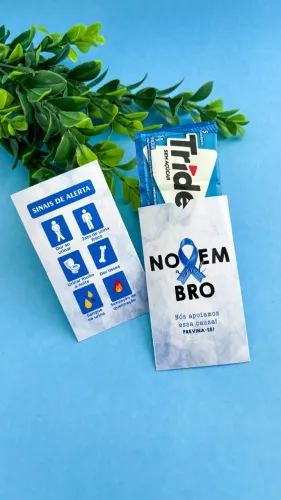Card Porta Trident Novembro Azul Personalizado Mimo Lembrancinha para Homens