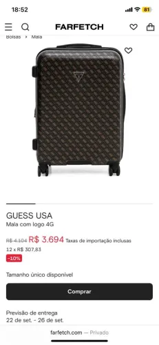 Mala de viagem GUESS USA