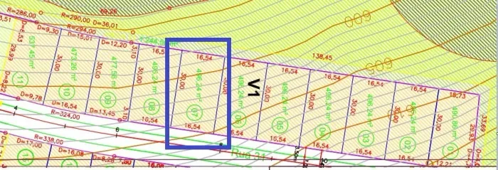 Alphaville 1 - 496m2 - declive - próximo portaria - vista área verde - lote V7