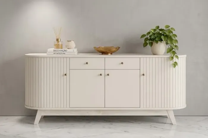 NOVO Buffet Mônaco Em Calacata/Off White