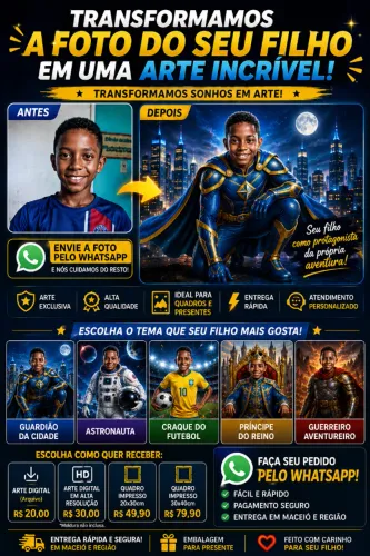 Transformamos a Foto do Seu Filho em uma Arte Incrível