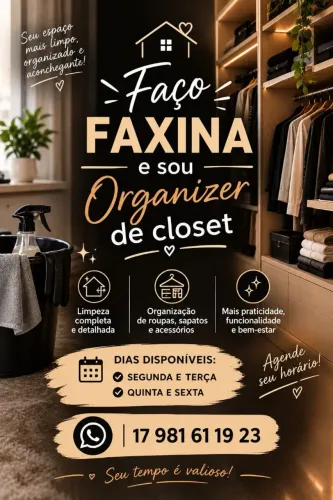 Diária,passar roupas ou babá.
