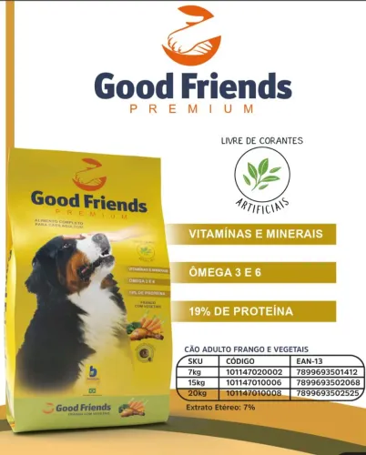 RAÇÃO PREMIUM ESPECIAL GOOD FRIENDS CÃES 15K