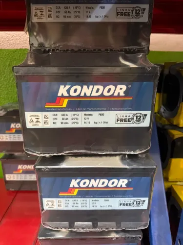 Bateria 60 amperes Kondor 1 ano de garantia