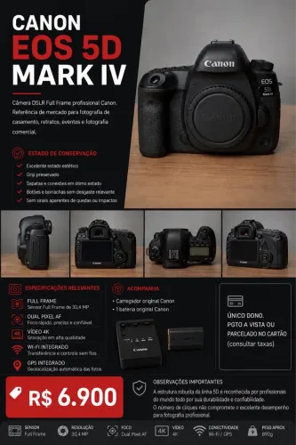 CÂMERA FOTOGRÁFICA CANON EOS 5D MARK IV