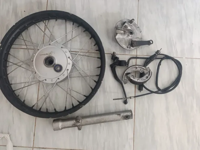 Kit roda dianteira YBR/ factor raios inox