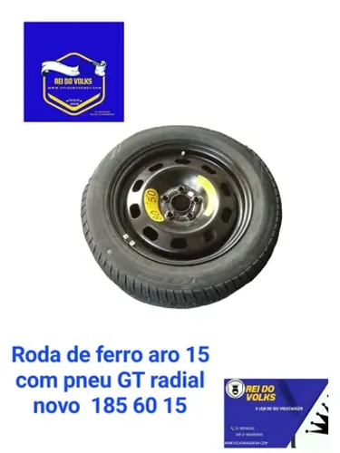 Roda de ferro aro 15 com pneu GT radial novo 185 60 15