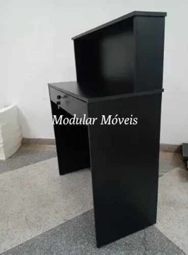 Balcão Caixa Recepção - MDF Preto
