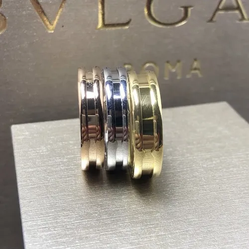 Aliança anel bvlgari de luxo com caixa original da marca brinde