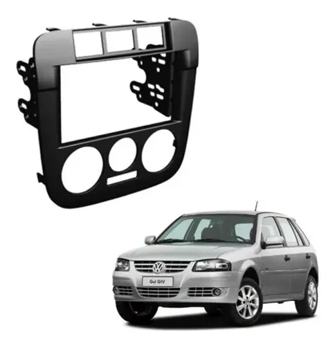 Moldura Painel 2din Dvd Vw Gol G4 - Preto