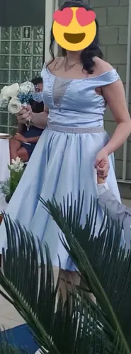Vestido de festa azul serenity