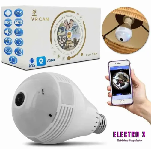 CÂMERA LÂMPADA ESPIÃ COM SENSOR DE MOVIMENTO, ALARME E INFRAVERMELHO R$89,99