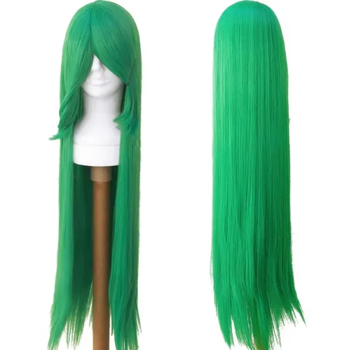 Peruca verde 100cm NOVA