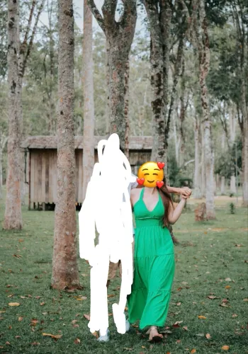 Vestido longo verde (M) usado 2 vezes