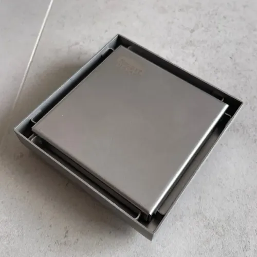 Ralo Invisível com Tampa Oculta Inox Quadrado 10x10cm