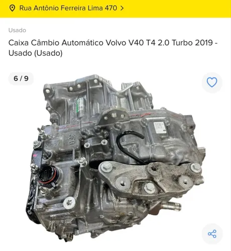 CAIXA CÂMBIO AUTOMÁTICO VOLVO V40 t4 2019 COM NF E GARANTIA