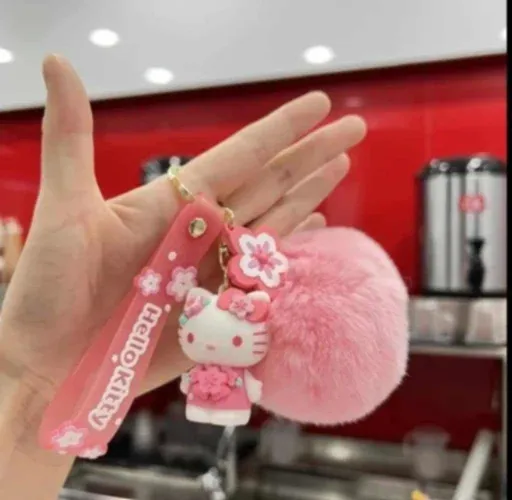 CHAVEIRO HELLO KITTY com pompom