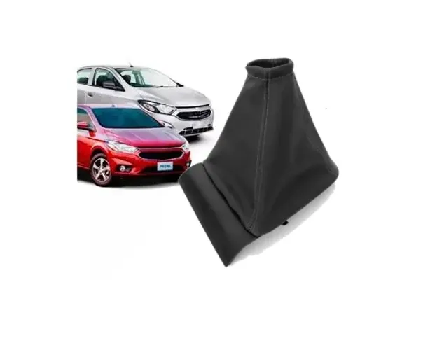 Coifa Couro de Câmbio Marcha para o Chevrolet Onix / Prisma 2013 - 2019 Preto
