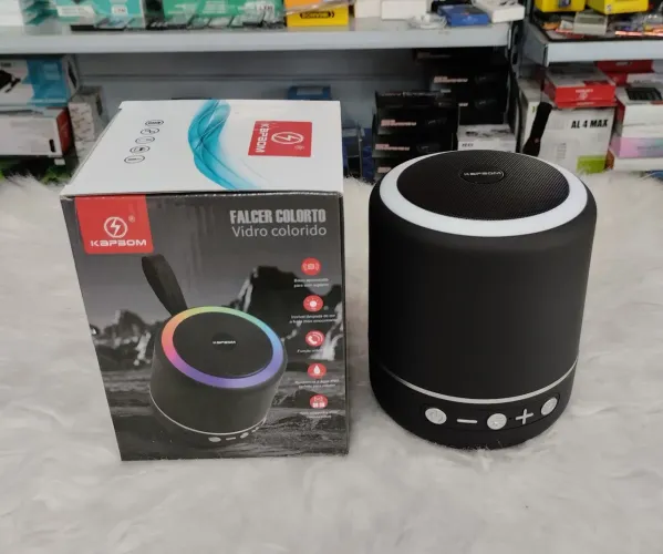 Caixa de Som Bluetooth Falcer Colorto com Luz RGB