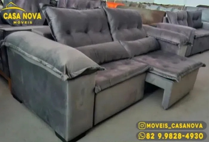 Sofá Retrátil 4 Lugares 200cm - Casa Nova