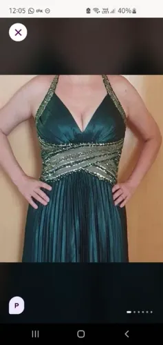 Vestido verde lantejoulas 