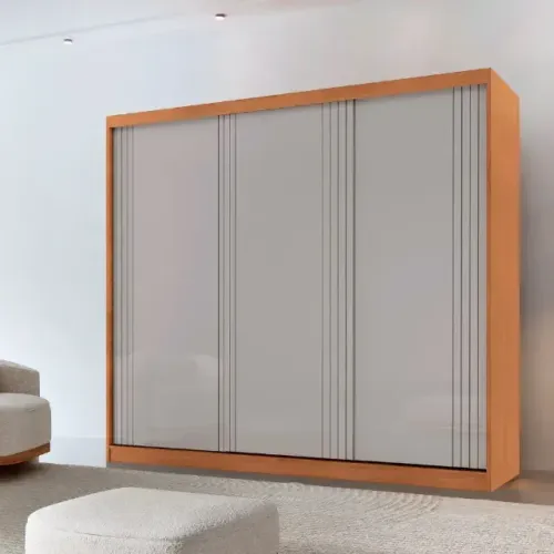 Guarda Roupa Casal Amazonas 100 MDF 3 Portas de Correr Direto da Fábrica
