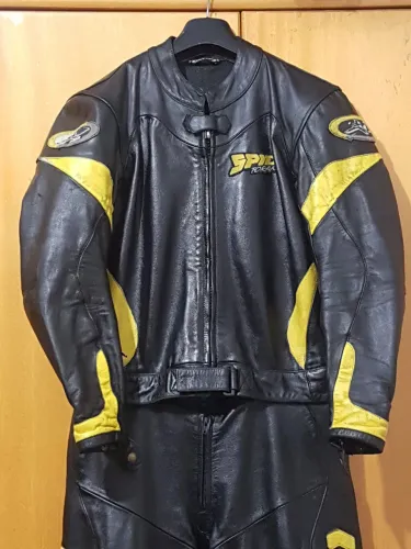 Macacão em couro legítimo para motociclistas, equipamentos de segurança