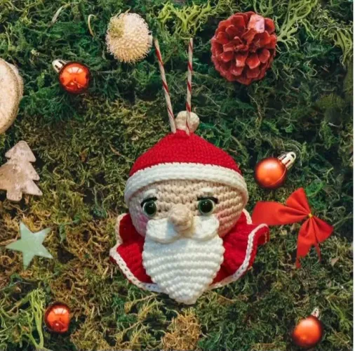 Enfeite Árvore de Natal  Papai Noel- amigurumi