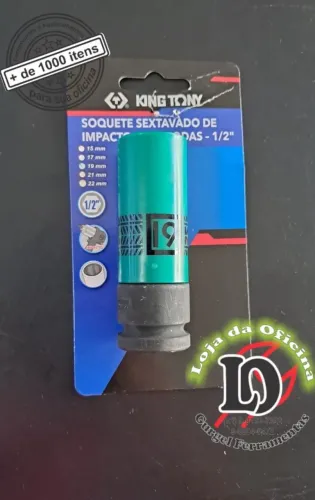 Soquete sextavado de impacto p/ rodas liga leve 19mm - King Tony