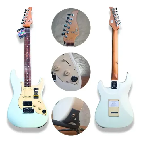 Guitarra Eletrica Inteligente Efeitos Branca S800 Vw Destro Branca