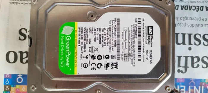 ? HD 500GB Western Digital GreenPower - 3.5? SATA - USADO 80 reais