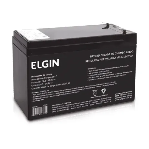 Bateria Selada Elgin, P/ Nobreak, VRLA, 12V 7Ah 