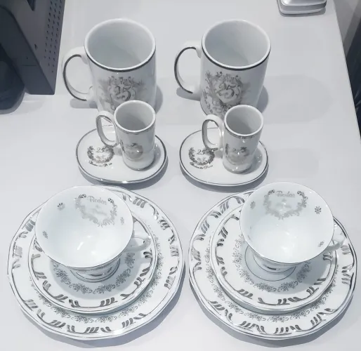 Conjunto porcelana Schimidt presente para Bodas de prata