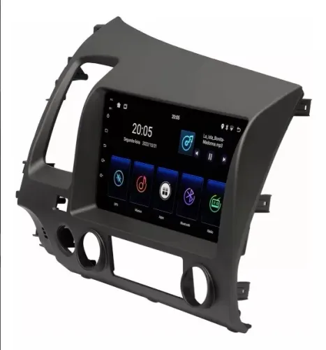 Central Multimídia Android 9 pol. Carplay/a.auto s/ fio Civic 2007 A 2011