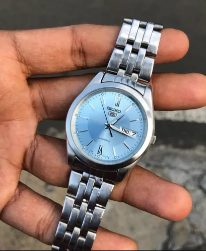 Relógio automático seiko blue ice dial