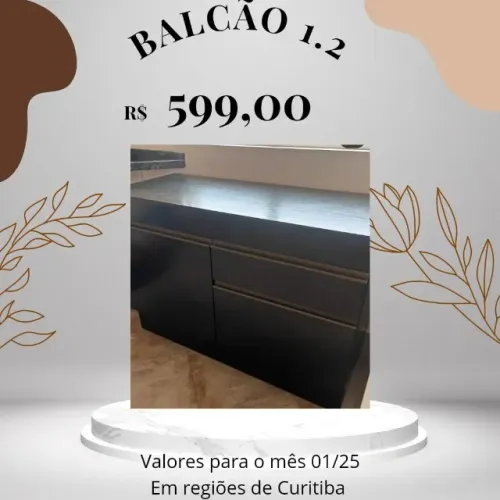 Promoção Balcao Preto com Rodape  - 06/01 